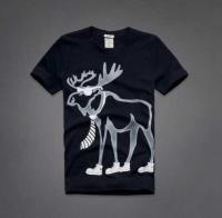 heren abercrombie fitch korte t-shirt crewneck moose pattern koningsblauw Kleren Bestellen bkrws706